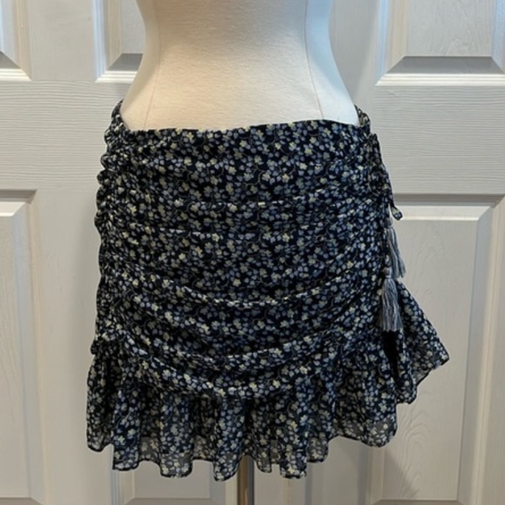 1. STATE Ruffled Ruched Seam Floral Mini Skirt - Picture 3 of 14